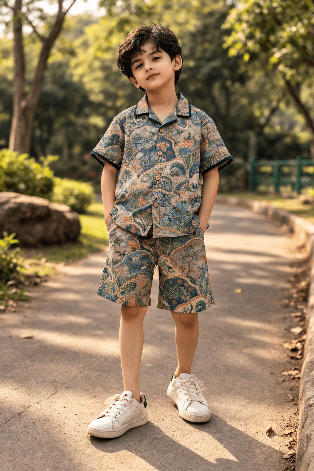The Entricing Jungle Themed Pure Linen Coord Set - Funny Bones Clothings