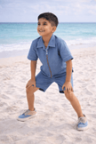 The Indigo Wave Solid Premium Linen Coord Set - Funny Bones Clothings