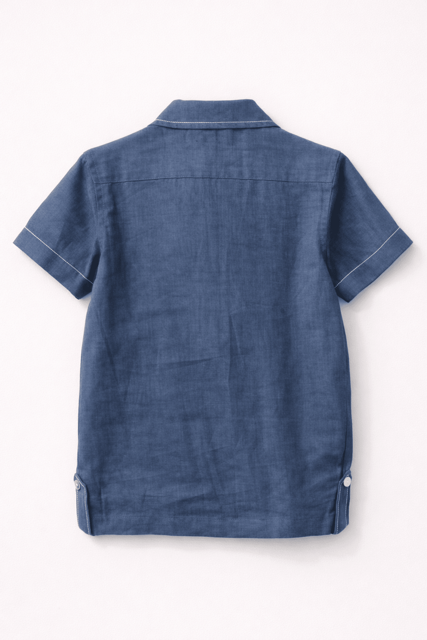 The Indigo Wave Solid Premium Linen Coord Set - Funny Bones Clothings