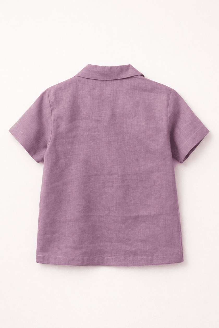 The Lilac Posy Handwork Premium Linen Coord Set - Funny Bones Clothings