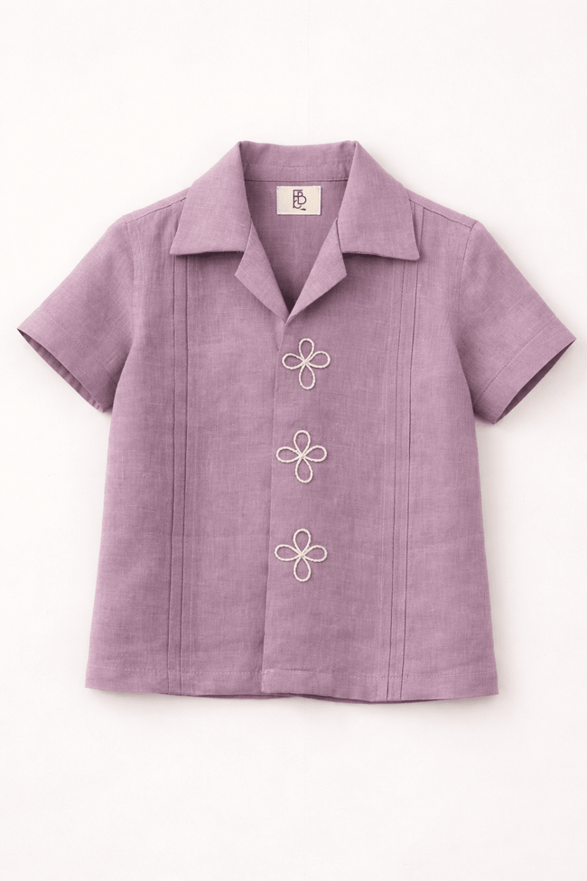 The Lilac Posy Handwork Premium Linen Coord Set - Funny Bones Clothings