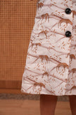 The Mystic Felines Printed Pure Linen BLazer Dress - Funny Bones Clothings