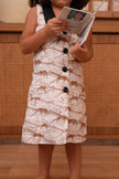The Mystic Felines Printed Pure Linen BLazer Dress - Funny Bones Clothings