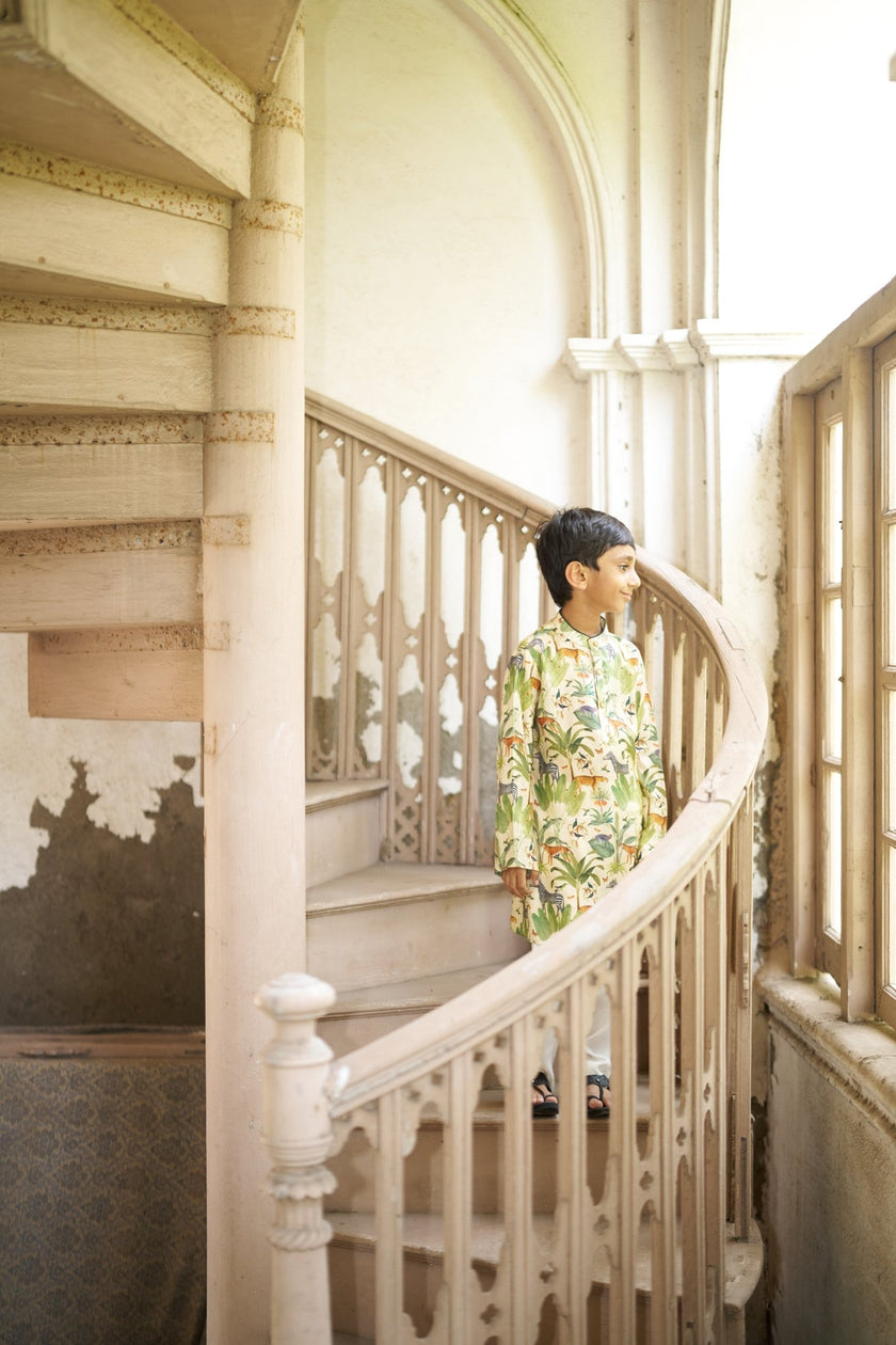 The Naturalist Pure Muslin Silk Kurta Pajama Set - Funny Bones Clothings