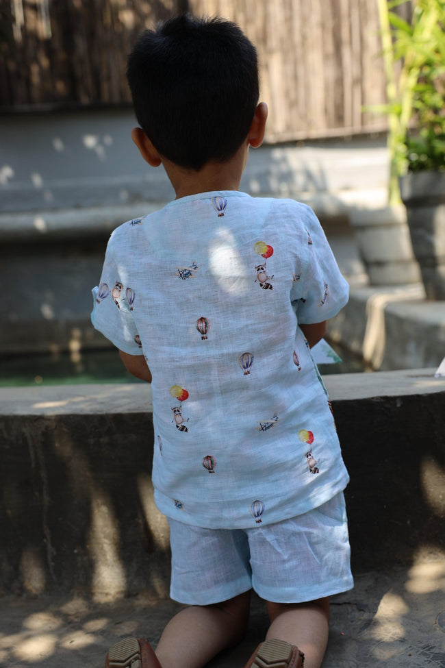 The Natures Flight Print Pure Linen Coord Sets - Funny Bones Clothings
