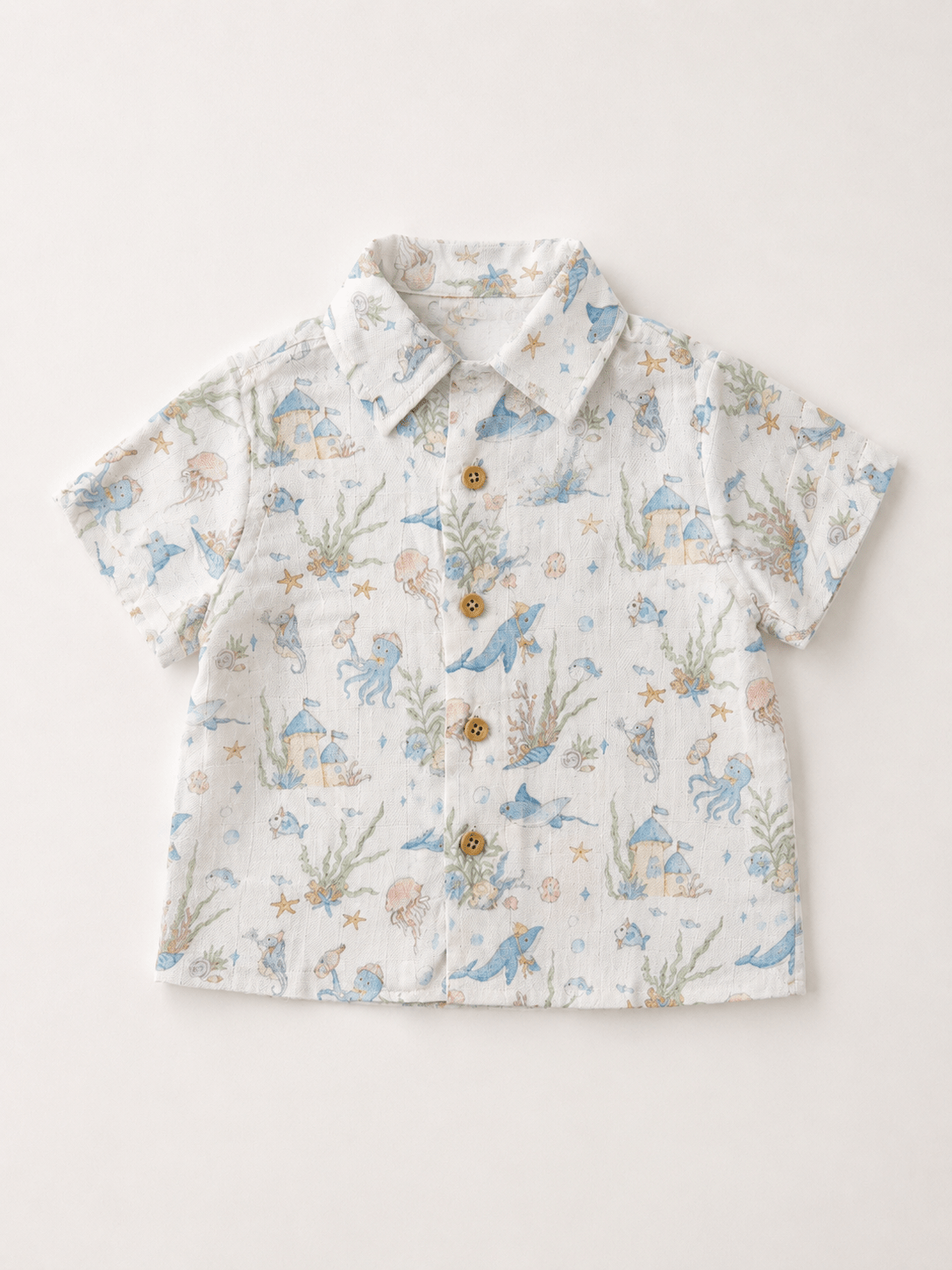 The Secret Marine Life Print Pure Bamboo Muslin Cotton Coord Set - Funny Bones Clothings