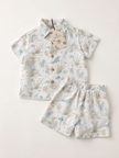 The Secret Marine Life Print Pure Bamboo Muslin Cotton Coord Set - Funny Bones Clothings