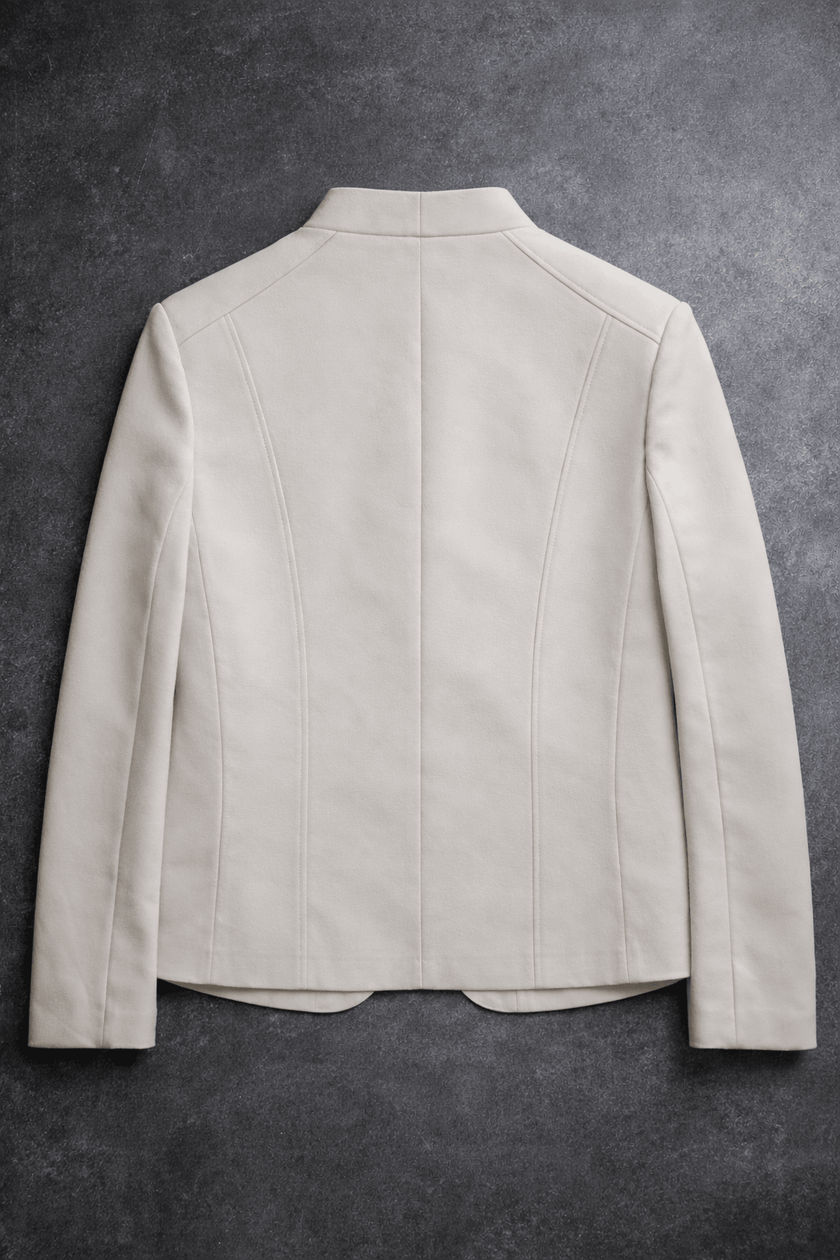 The Space Themed Off White Colour Zipper Bomber Jacket with Black pants - Funny Bones Clothings