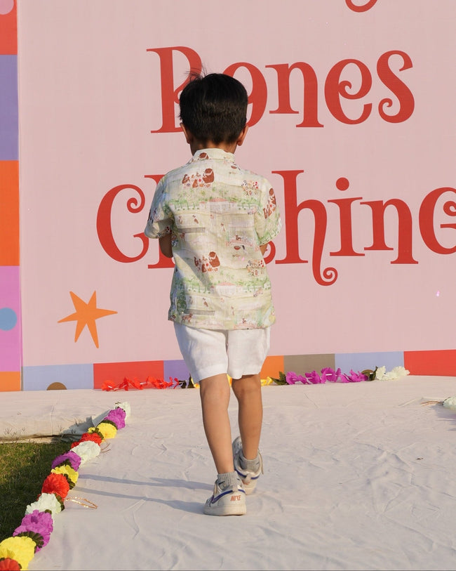 The Squirrel Picnic Print Premium Linen Coord Set - Funny Bones Clothings