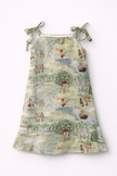 The Squirrel Picnic Print Premium Linen Dress - Funny Bones Clothings
