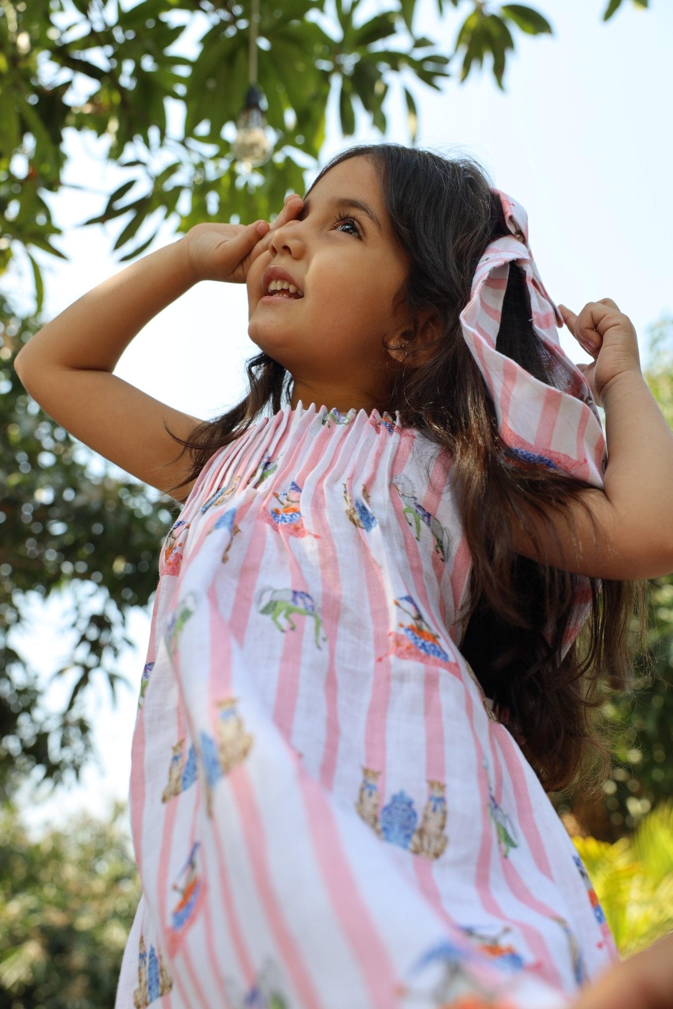 The Sultan's Tapestary Print Pure Linen Dress - Funny Bones Clothings