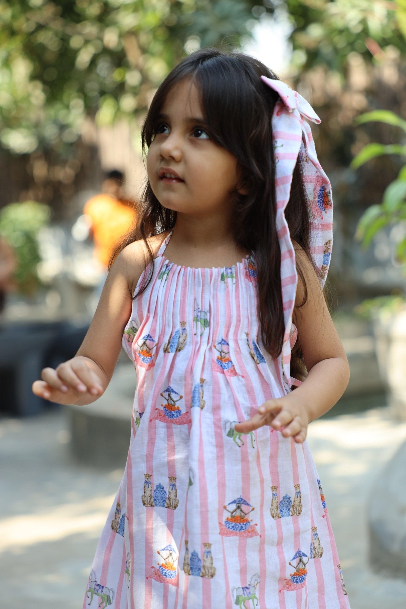 The Sultan's Tapestary Print Pure Linen Dress - Funny Bones Clothings