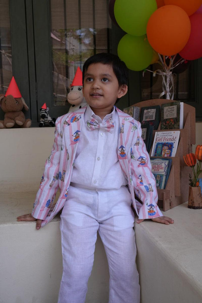 The Sultans Tapestary Printed Pure Linen Blazer Set - Funny Bones Clothings