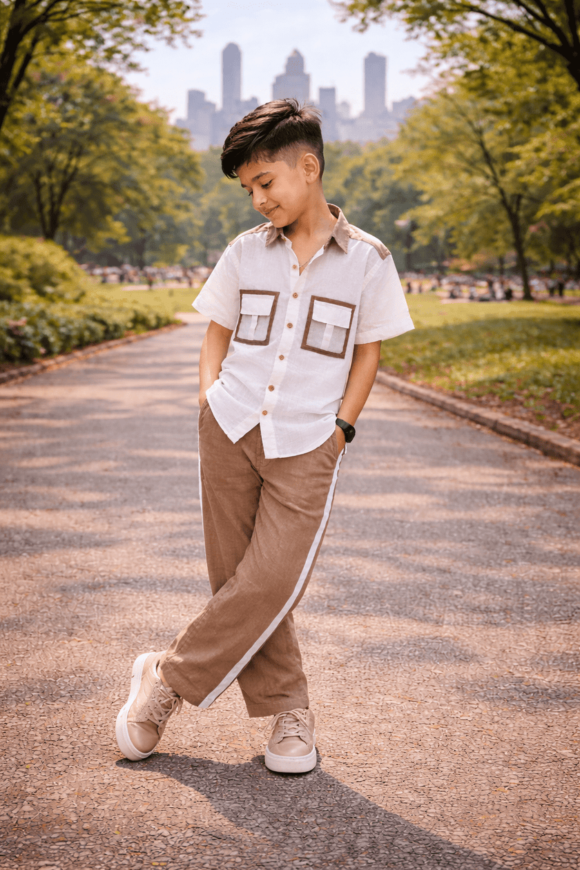 The Truffle & Tide Solid Premium Linen Coord Set - Funny Bones Clothings