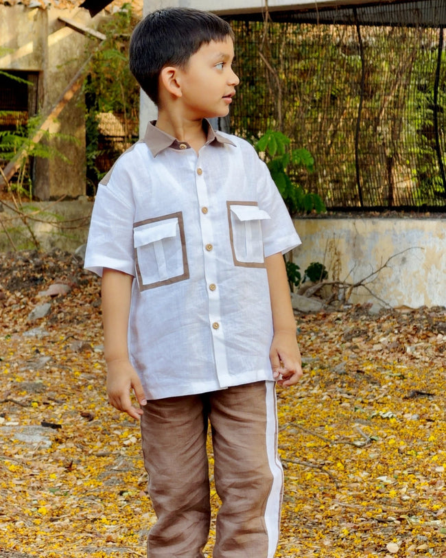 The Truffle & Tide Solid Premium Linen Coord Set - Funny Bones Clothings