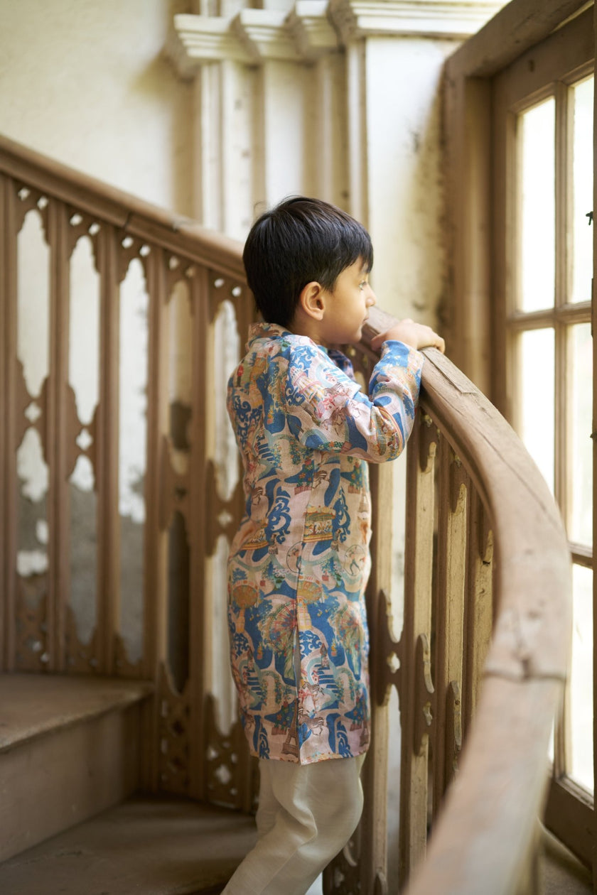 The Voyager's Edit Pure Linen Kurta Pajama Set - Funny Bones Clothings