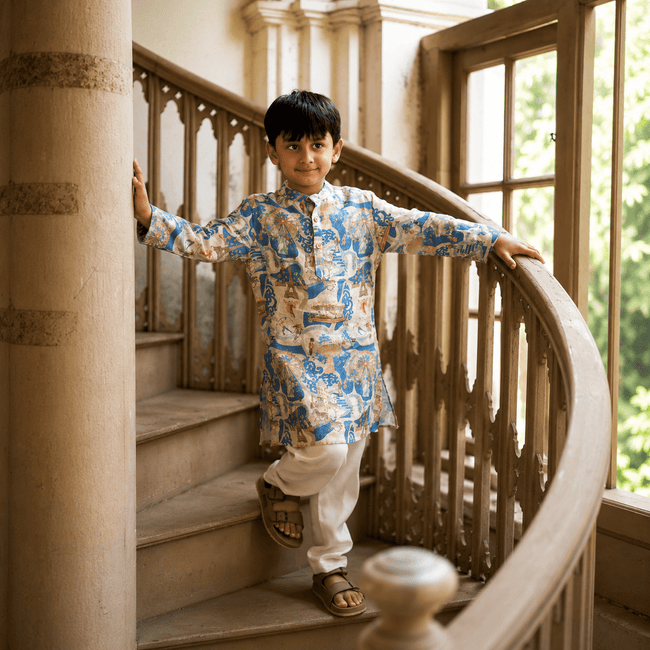 The Voyager's Edit Pure Linen Kurta Pajama Set - Funny Bones Clothings