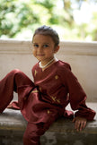 The Wanderers Girl's Pure Silk Kurti Pants Set - Funny Bones Clothings