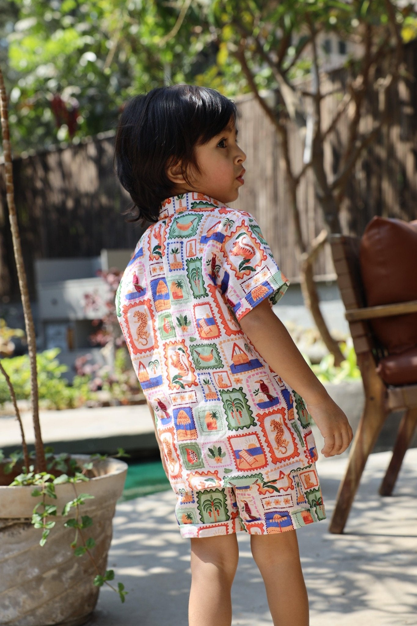 The Wild Emblem Print Pure Linen Coord Set - Funny Bones Clothings