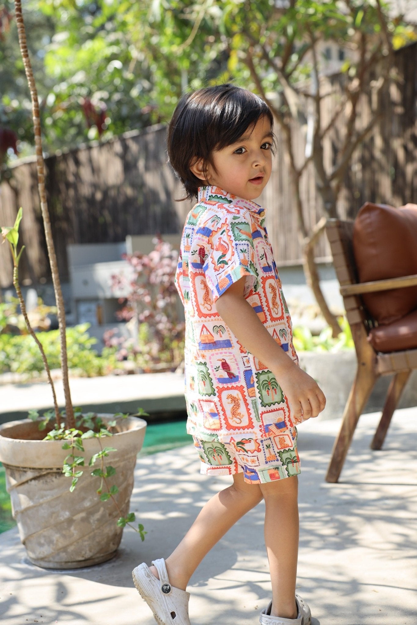 The Wild Emblem Print Pure Linen Coord Set - Funny Bones Clothings