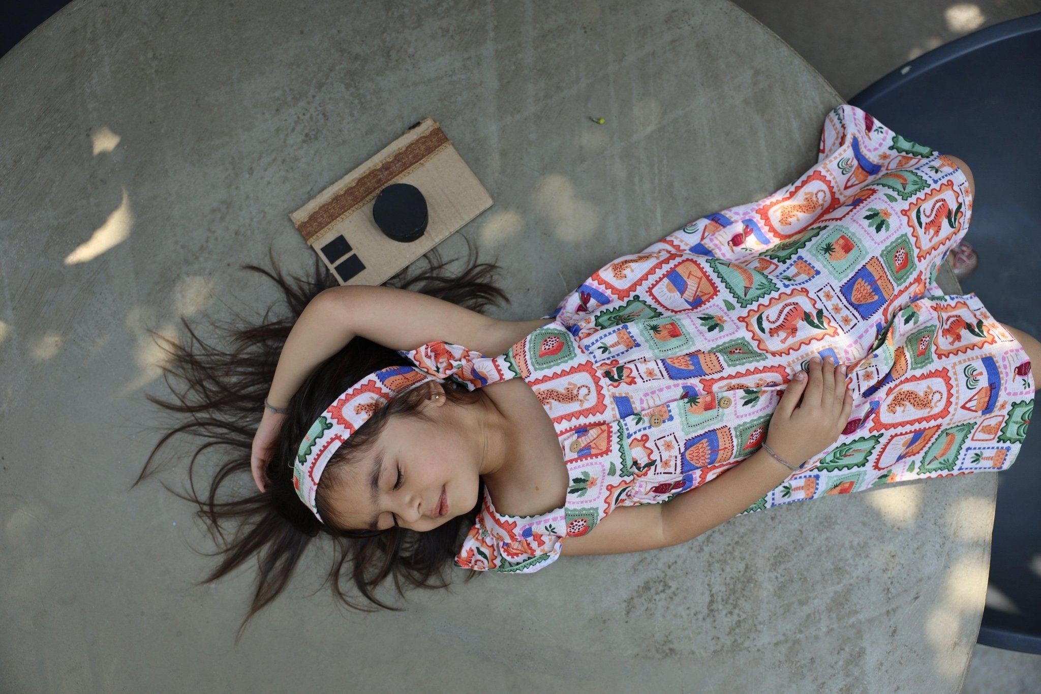 The Wild Emblem Print Pure Linen Dress - Funny Bones Clothings