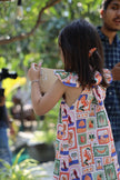The Wild Emblem Print Pure Linen Dress - Funny Bones Clothings