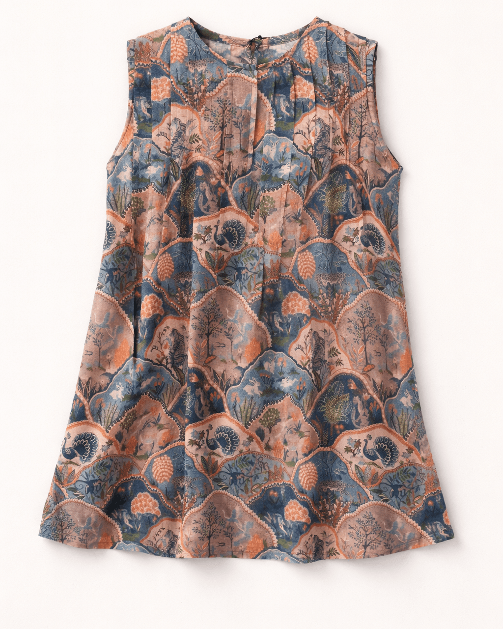 The Wildwood With Fauna Print Premium Linen Dress - Funny Bones Clothings