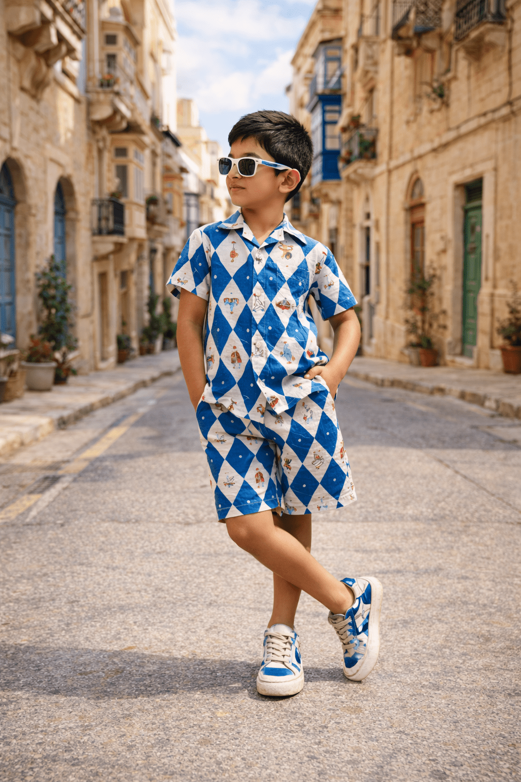 The Wonderfest Caravan Print Premium Linen Coord Set - Funny Bones Clothings