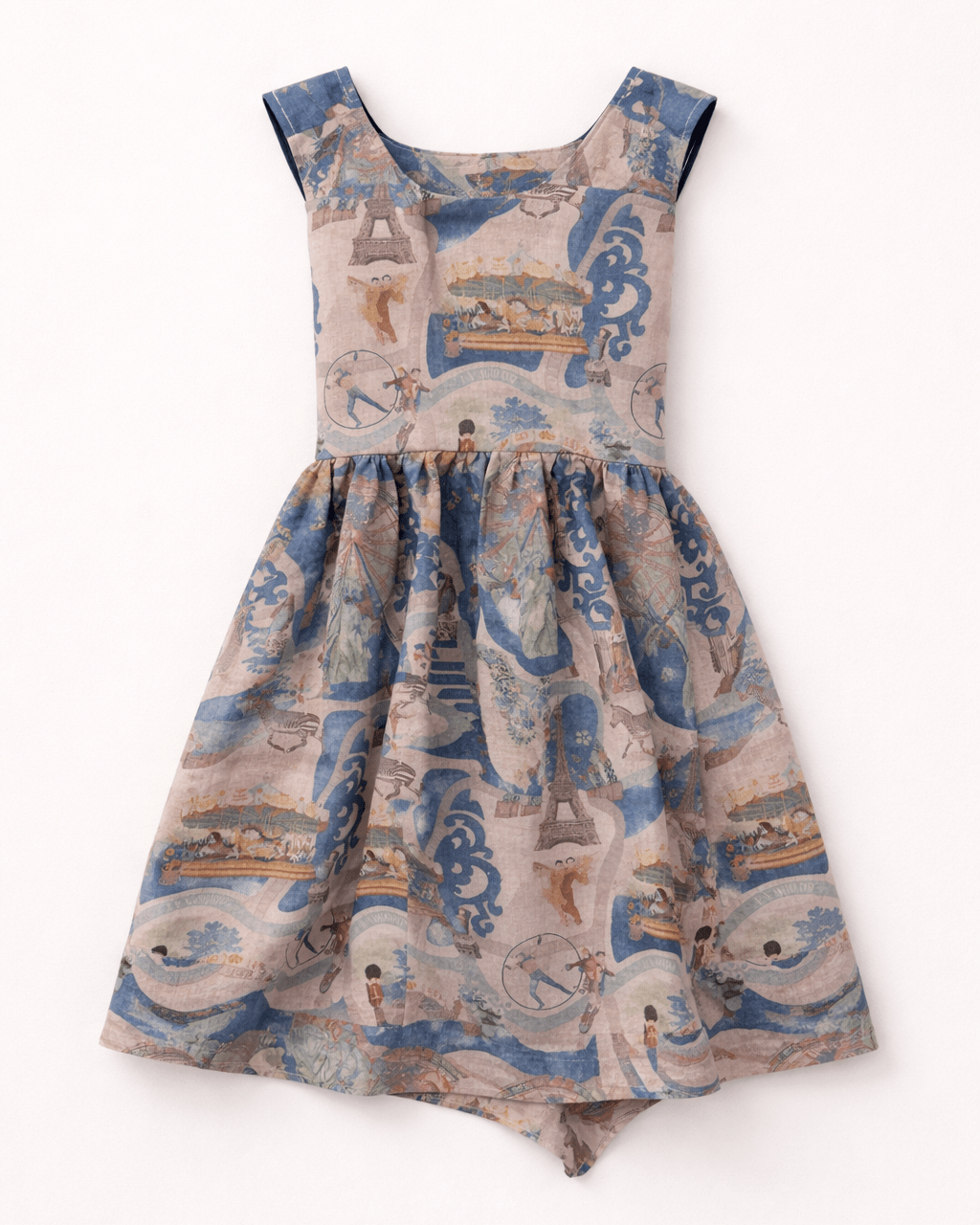 The Wonders Of Carnival Print Premium Linen Dress - Funny Bones Clothings