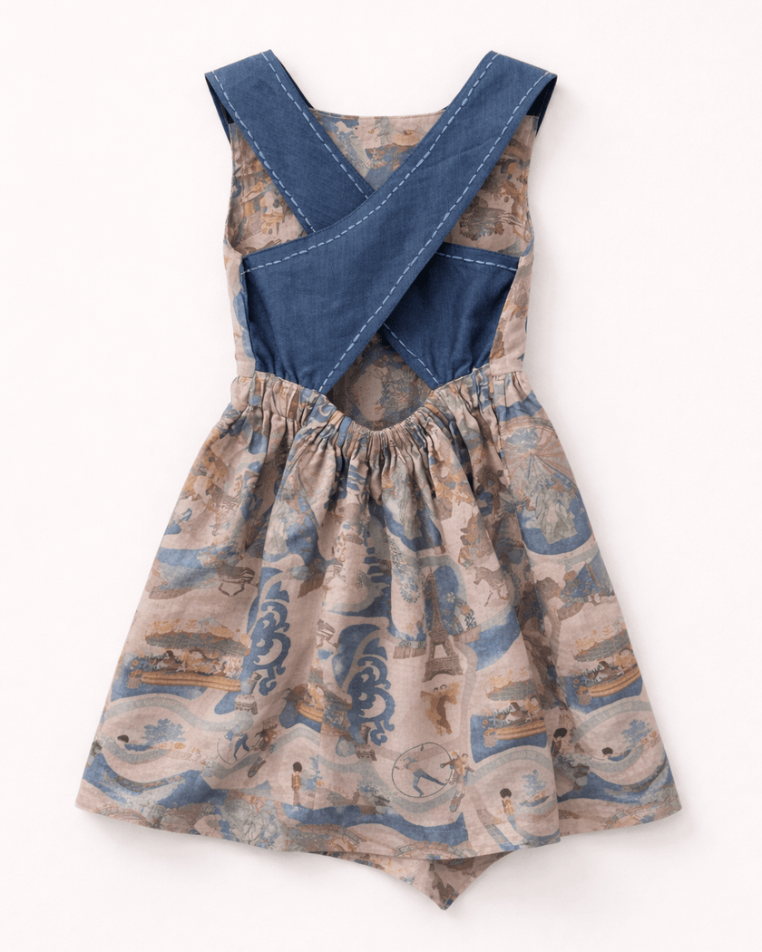 The Wonders Of Carnival Print Premium Linen Dress - Funny Bones Clothings