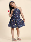 TopSkirt Styled Planet Print Pure Linen Dress - Funny Bones Clothings