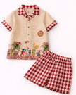 Truffle Meadow Promenade Print Premium Linen Coord Set - Funny Bones Clothings