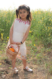 Truffle Meadow Promenade Print Premium Linen Dress - Funny Bones Clothings