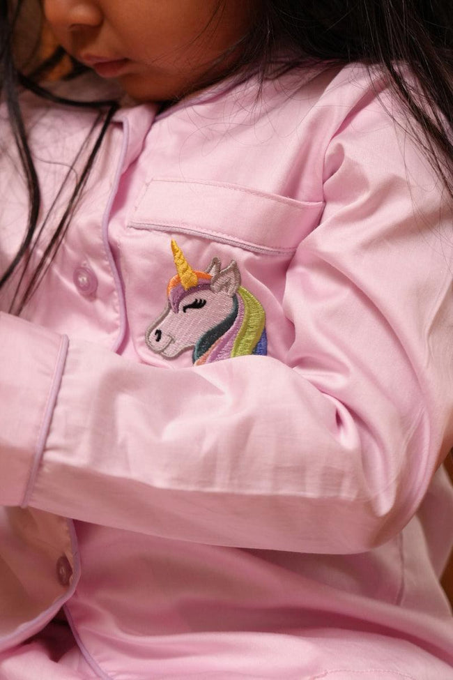 Unicorn Themed Embriodered Night Suit - Funny Bones Clothings