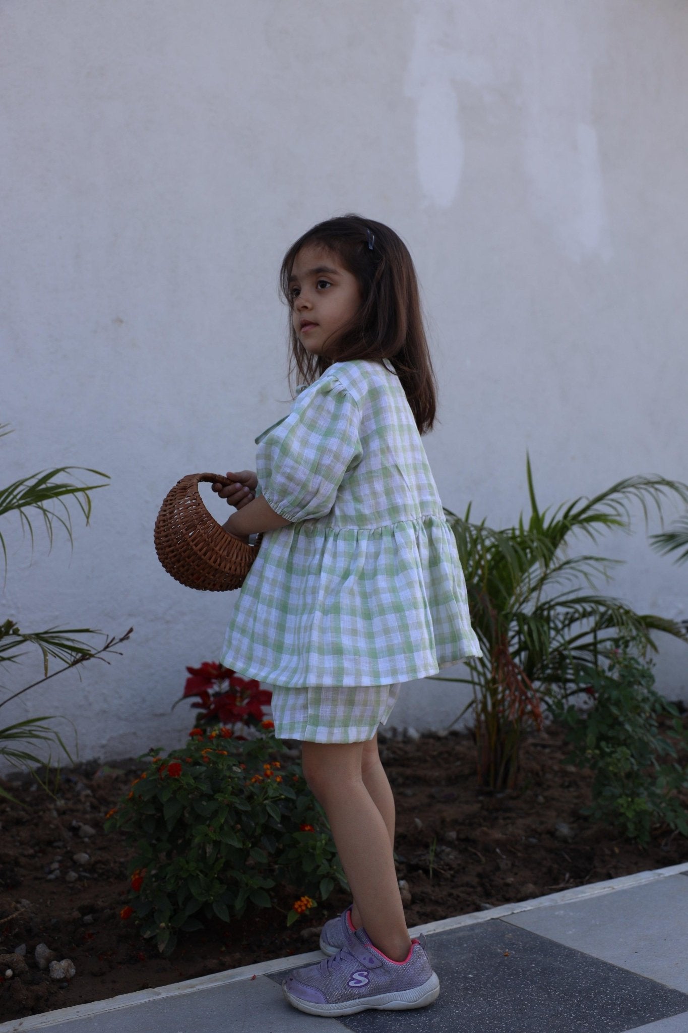 Verdant Checks Pure Linen Co-ord Set - Funny Bones Clothings