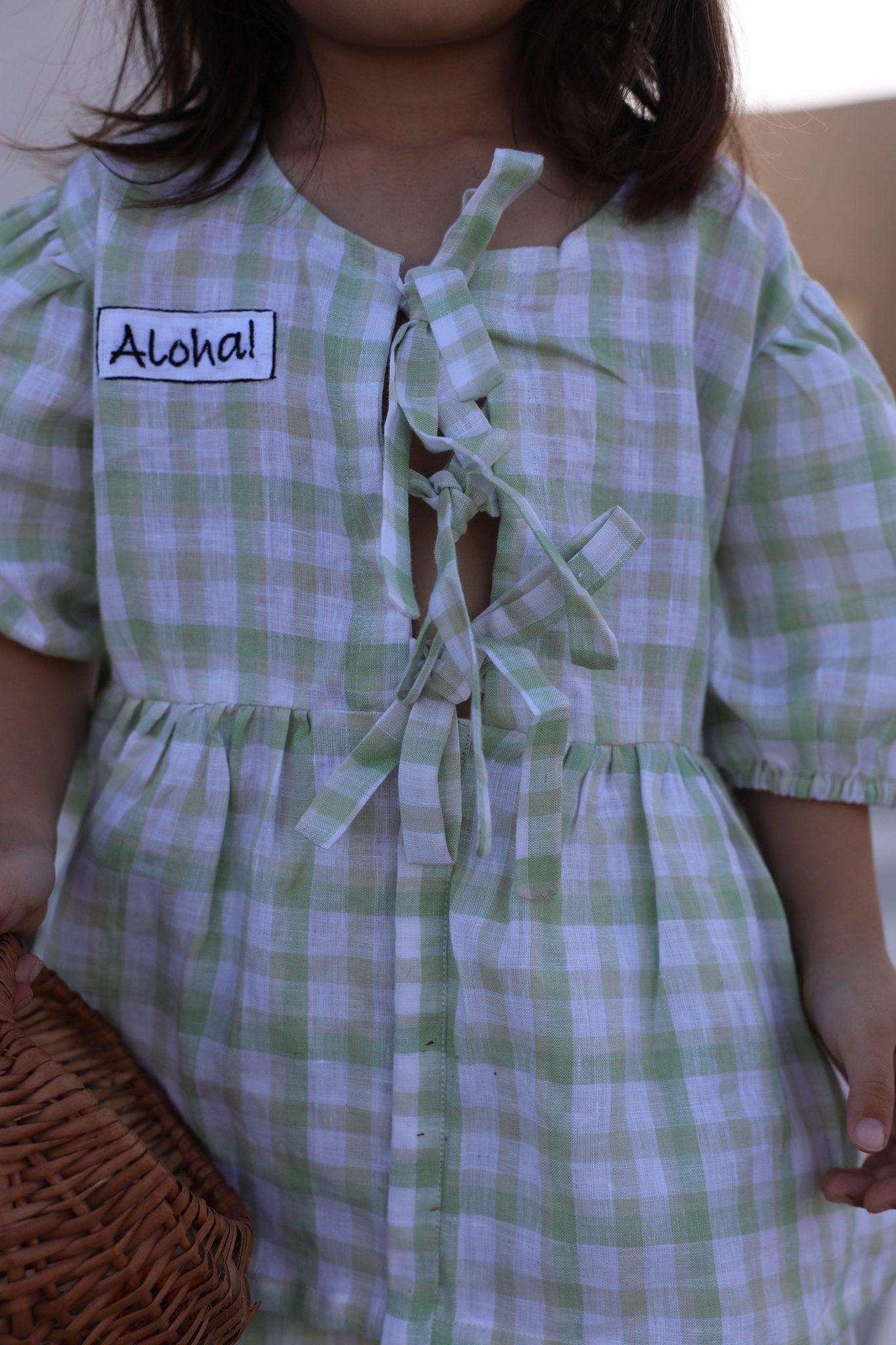 Verdant Checks Pure Linen Co-ord Set - Funny Bones Clothings