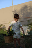 Verdant Checks Pure Linen Co-ord Sets - Funny Bones Clothings