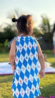Vintage Circus Harlequin Print Premium Linen Dress - Funny Bones Clothings