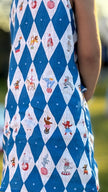 Vintage Circus Harlequin Print Premium Linen Dress - Funny Bones Clothings