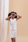 Waist Coat with Skirt Styled Shorts - Biege Colour - Funny Bones Clothings