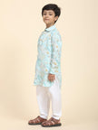 Waterlife Print Pure Linen Kurta and Premium Cotton Pajama Set - Funny Bones Clothings