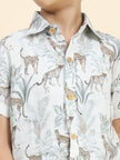 White Leopard Printed Pure Linen Premium Co-ords - Funny Bones Clothings