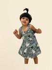 White Rabbit Print Pure Linen Dress - Funny Bones Clothings
