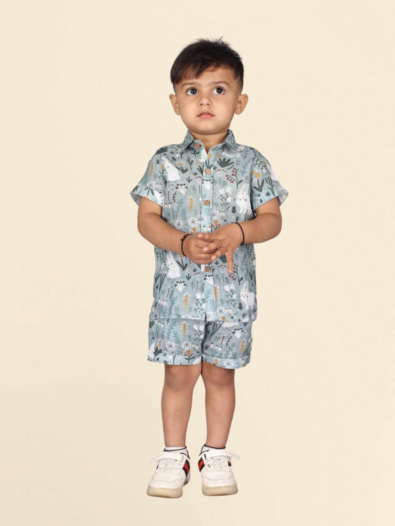 White Rabbit Printed Pure Linen Premium Co-ords - Funny Bones Clothings