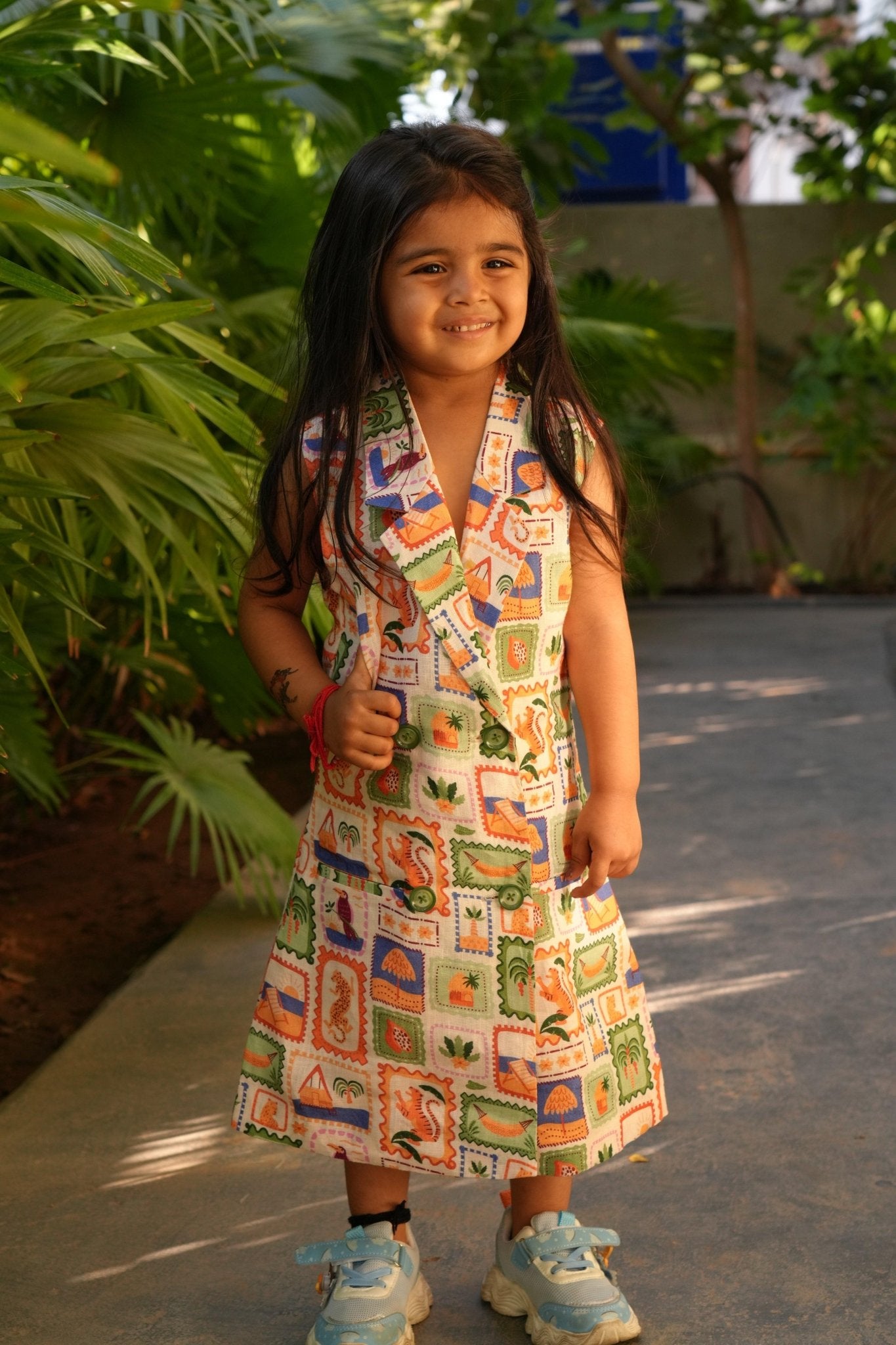 Wild EMblem Printed Pure Linen BLazer Dress - Funny Bones Clothings