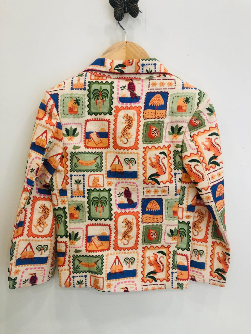 Wild Emblem Pure Linen Blazer Sets - Funny Bones Clothings