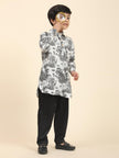 Wildlife Print Pure Linen Kurta and Premium Cotton Pajama Set - Funny Bones Clothings