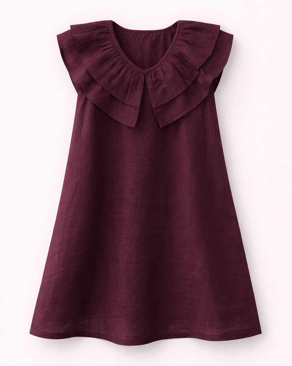 Wildwood Berry Solid Premium Linen Dress - Funny Bones Clothings