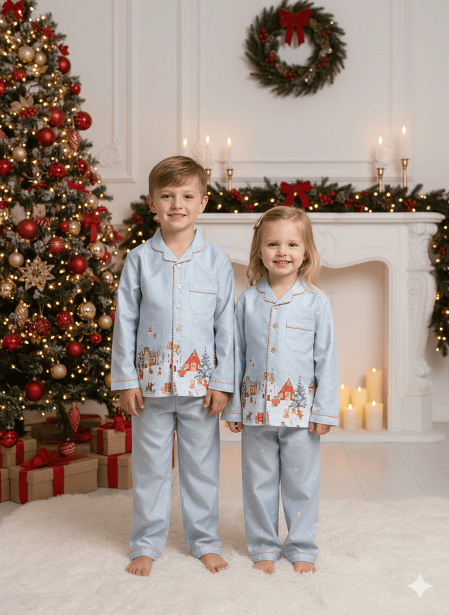 Winter Fairy Village Themed Night Suit - Funny Bones Clothings