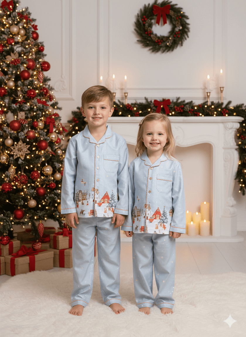 Winter Fairy Village Themed Night Suit - Funny Bones Clothings